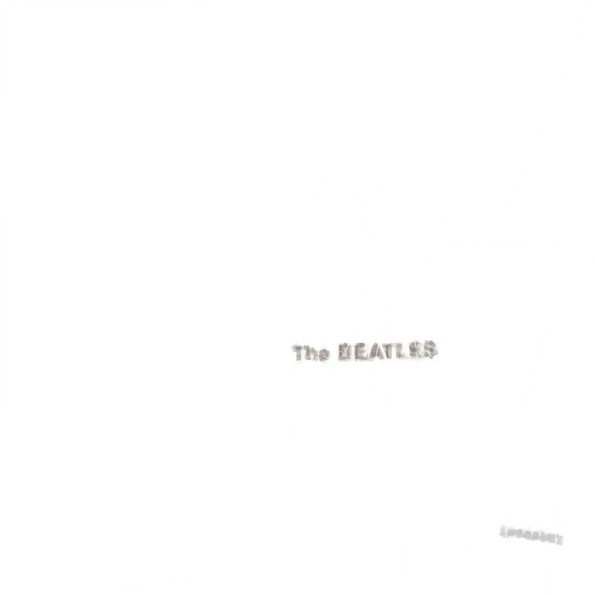 Artistic re-rendering of the White Album (officially called The Beatles) cover made of simple polygons.